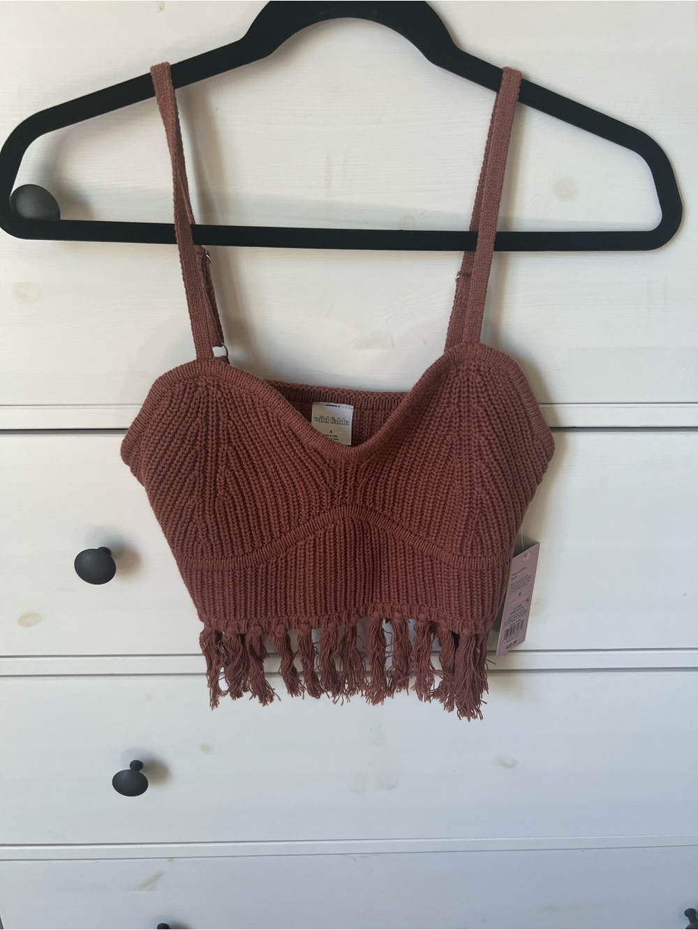 wild fable  Knit Fringe Crop Top